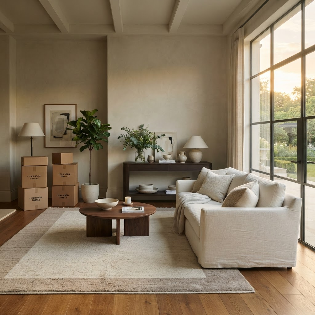 A luxury home beautifully settled on move-in day