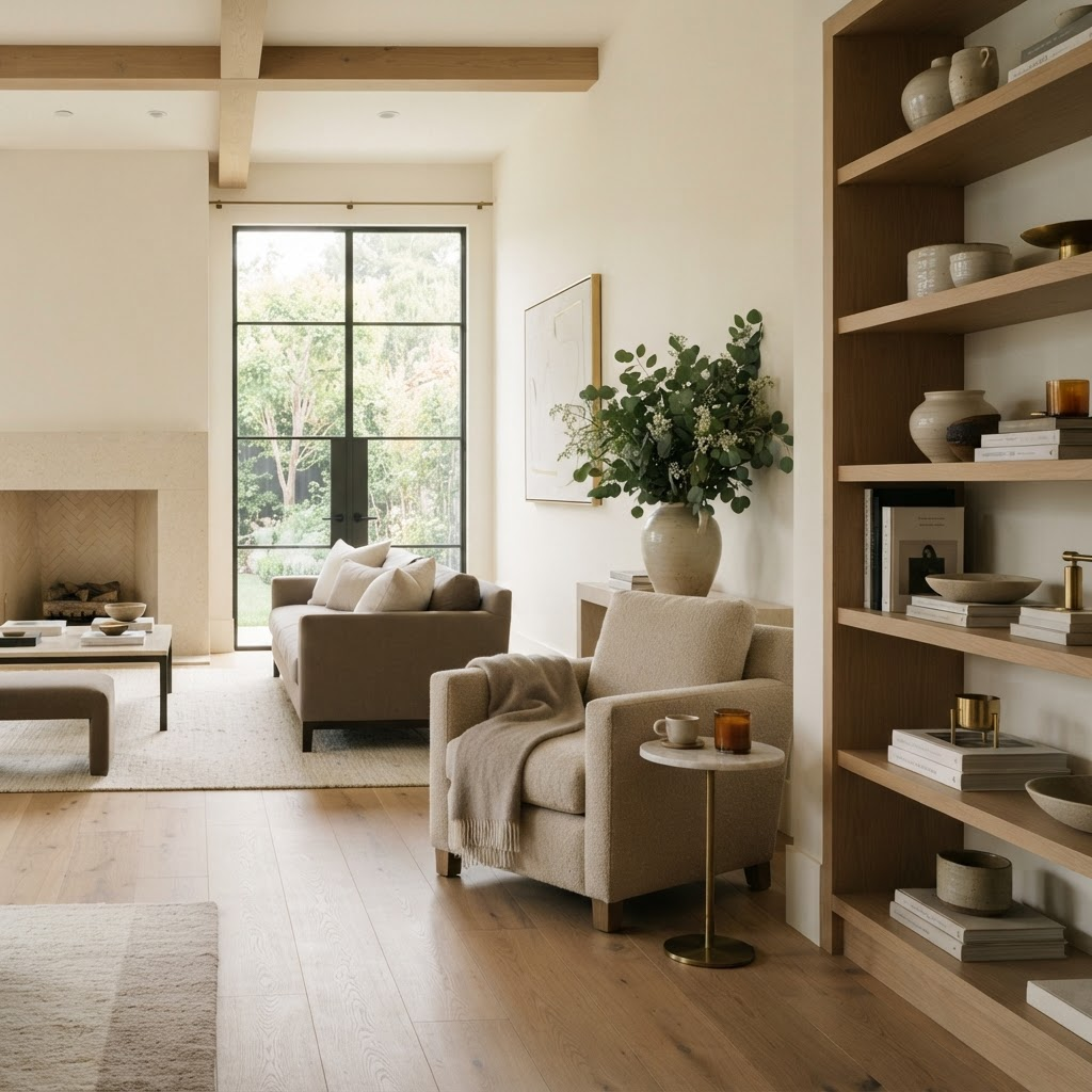 A serene luxury home interior kept in perfect order
